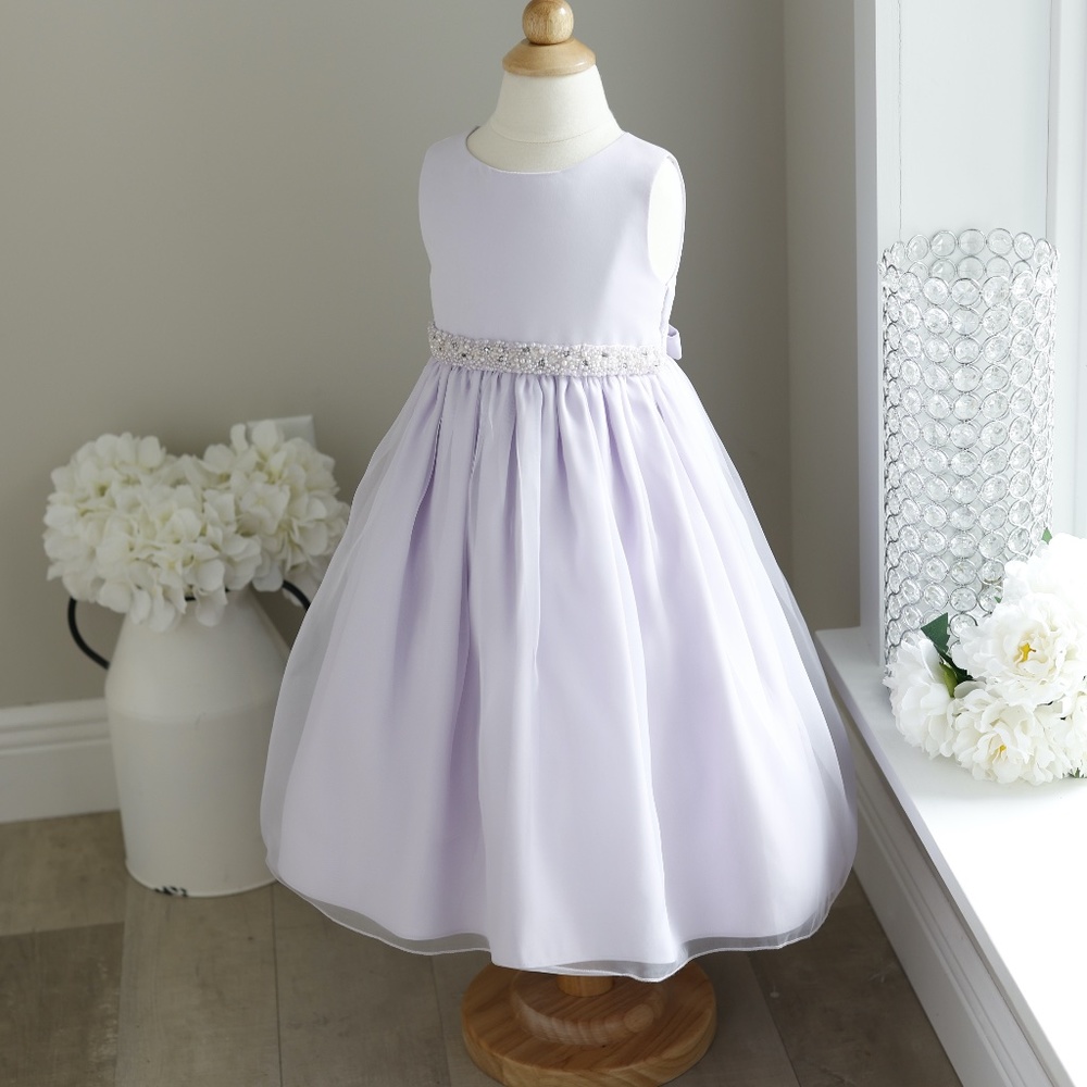 Lilac Lavender Dress Organza Satin Flower Girl Special Occasion Girl's size 3T